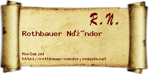 Rothbauer Nándor névjegykártya