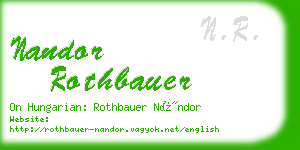 nandor rothbauer business card